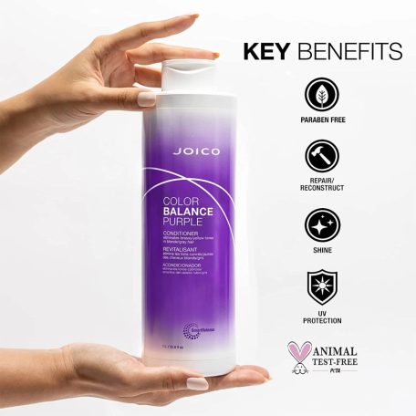 Joico - Color Balance PURPLE Conditioner - sárga színsemlegesítő kondícionáló szőke és ősz hajra - 1000 ml