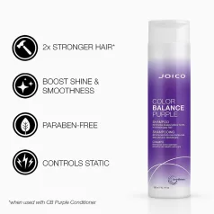   Joico - Color Balance PURPLE Shampoo - sárga színsemlegesítő kondícionáló szőke és ősz hajra - 300 ml