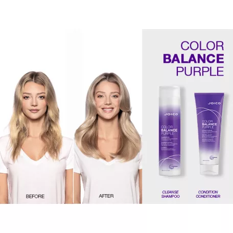 Joico - Color Balance PURPLE Shampoo - sárga színsemlegesítő kondícionáló szőke és ősz hajra - 300 ml