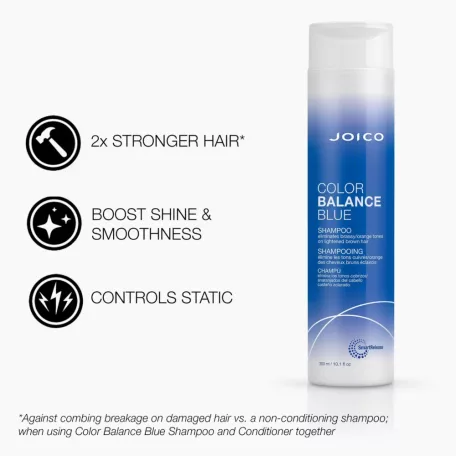 Joico - Color Balance BLUE Shampoo - narancssárga színsemlegesítő sampon világosbarna hajra - 300 ml
