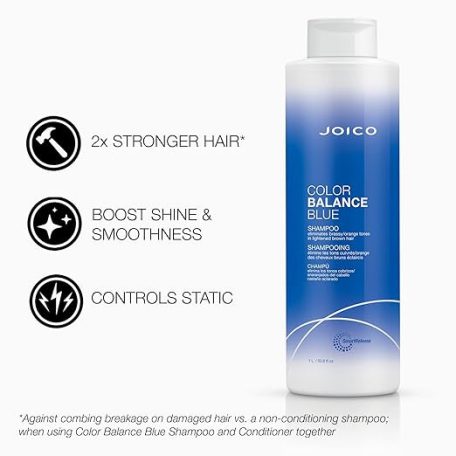 Joico - Color Balance BLUE Shampoo - narancssárga színsemlegesítő sampon világosbarna hajra - 1000 ml