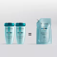   KÉRASTASE RESISTANCE Bain Force Architecte utántöltő  - hajfürdő sampon enyhén és közepesen sérült hajra - 500 ml