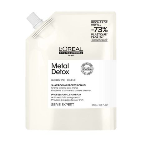 L'ORÉAL Serie Expert METAL DETOX Glicoamine + Ionéne Professional Shampoo Utántöltő 500 ml