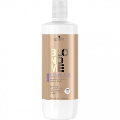 Schwarzkopf BLONDME Cool Blondes Neutralizing Shampoo színsemlegesítő  sampon hidegszőke hajra 1000 ml