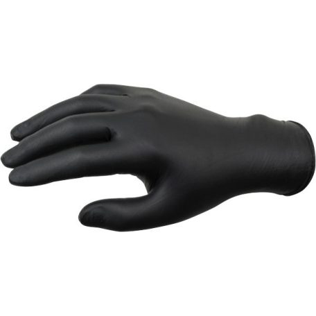 Powder Free Black Nitrile Gloves púdermente nitril gumikesztyű fekete "M" 200 db