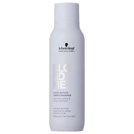 Schwarzkopf BLONDME Bond Repair Purple Shampoo - lila pigmentes sampon 300 ml