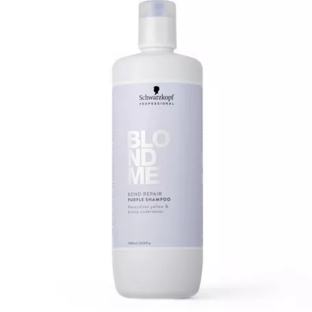 Schwarzkopf BLONDME Bond Repair Purple Shampoo - lila pigmentes sampon 1000 ml