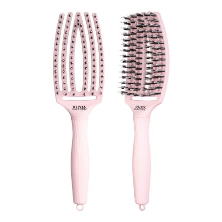 OLIVIA GARDEN - Fingerbrush Boar & Nylon - Pastel Pink - M bontókefe