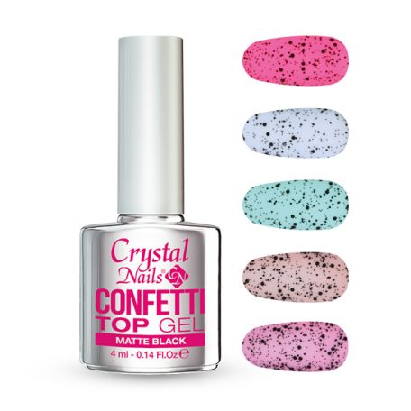 CN Confetti Top Gel - Matte Black - 4ml