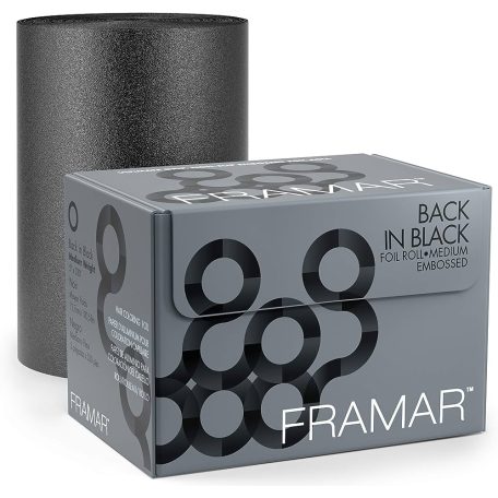 Framar - Back In Black - Medium Foil Roll - R-EMB-MBLK -melírfólia fekete - 97,5 m