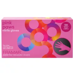   FRAMAR - Pink Paws Nitrile Gloves - GLV-PP-MED - gumikesztyű "M"