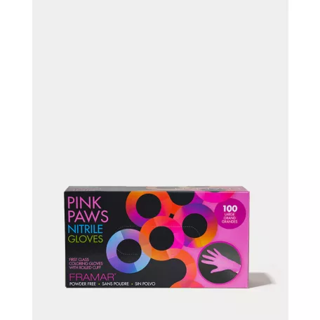 FRAMAR - Pink Paws Nitrile Gloves - GLV-PP-LRG - gumikesztyű "L"