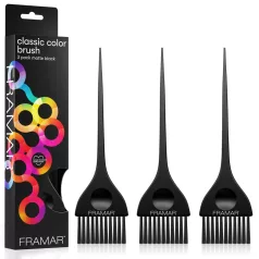   FRAMAR - Classic Color Brush Matte Black - HB-CBS-BLK - hajfestő ecset szett - 3 db