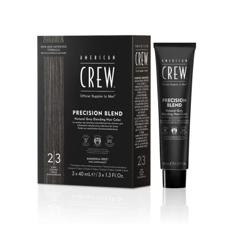 AMERICAN CREW PRECISION BLEND DARK BROWN 2|3 - Férfi hajszínező - 3 x 40 ml