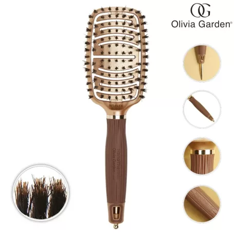 OLIVIA GARDEN CERAMIC +ion NanoThermic NT-FLEXBR  - sörtés bontó kefe arany 