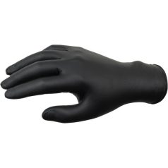   EUROSTIL Black Gloves Powder Free latex fekete gumikesztyű "S" 20 db