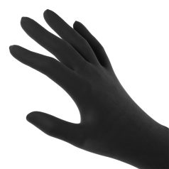   EUROSTIL Black Gloves Powder Free latex fekete gumikesztyű "L" 20 db